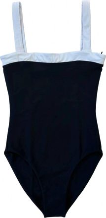 Jade Yoga Womens Coast One Piece Swimsuit In Black/white