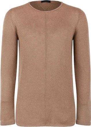 Prada Cashmere Knitwear, male, Brown, XL, Cashmere Crew-neck Jumper