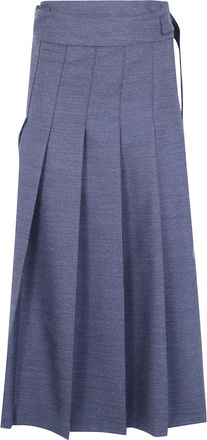 R&oacute;he Skirt Pleated Wrap Dark Grey Melange