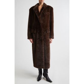 Stand Studio Emmie Faux Fur Coat in Brown at Nordstrom, Size 8 Us