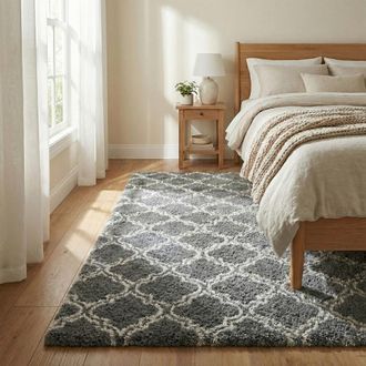 OEM Alfombra De Sal&oacute;n Decor, Mullida, Antideslizante, Suave, Esponjosa Y Moderna, 120x170 Cm, Color Gris Farol