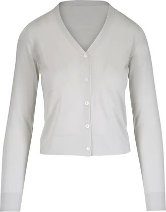 Kinross Cashmere Cardigan con bottoni e scollo a V - Toni neutri