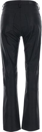 AG - Adriano Goldschmied Womens High-Waisted Sophie Flared Leather Jeans Black Lamb