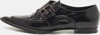 N&deg;21 N21 Black Leather Crystal Embellished Buckle Loafers