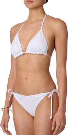 Shoshanna Sequin Jersey Clean Triangle Swim Bottom In Optic White