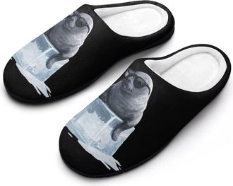 Generic Funny Seal Print Womens Slippers Winter Warm House Shoes Indoor Outdoor Hotel Slipper