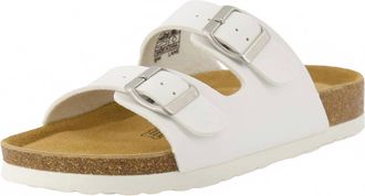 Cushionaire Womens Luna Crossover Toe Strap Sandals In White