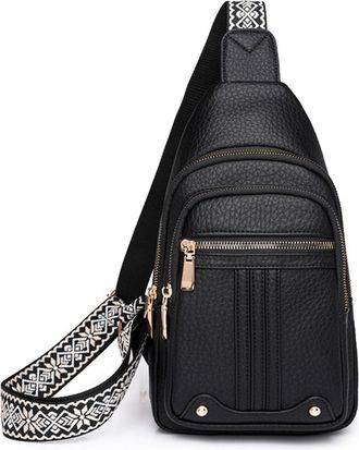 Generic Anti-Theft Leather Crossbody Bag for Women - Stylish Fanny Pack Sling Chest Bag, Mothers Day/Birthday Gift for Mom Wife, Travel Purse with Adjustable 