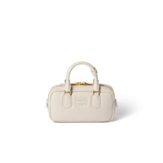 Miu Miu Arcadie Leather Bag, Woman, Chalk White