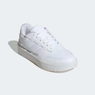 adidas Sneaker ADIDAS SPORTSWEAR COURTBLOCK BOLD, Damen, Gr. 38,5, weiss (cloud wei&szlig;, cloud wei&szlig;, cloud wei&szlig;), Synthetik, Schuhe Sneaker
