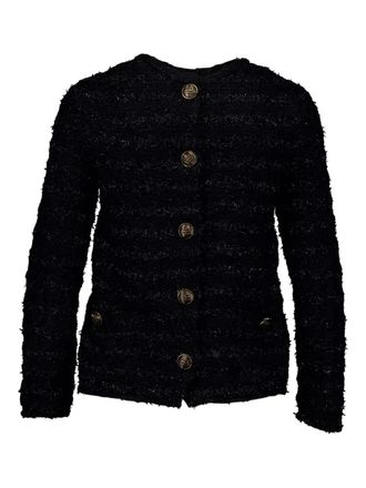 Balenciaga tweed button-back blouse - Black