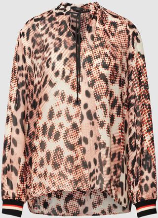 Marc Cain Bluse mit Allover-Muster in Rot, Gr&ouml;&szlig;e 40