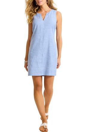 Tommy Bahama Palm-a-Dora Split Neck Bay Shift Dress in French Blue at Nordstrom, Size X-Small
