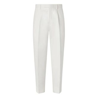 Ermenegildo Zegna Suit Trousers, male, White, Size: XL Cotton and Linen Trousers