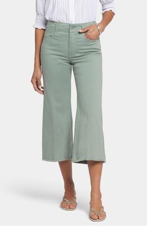 NYDJ Brigitte Frayed High Waist Wide Leg Capri Jeans in Lily Pad at Nordstrom Rack, Size 10