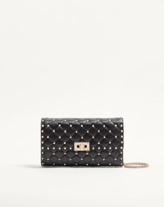 Valentino Garavani Borsa A Tracolla Rockstud Spike In Nappa Donna NERO UNI