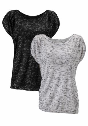 Lascana mit Schulterraffung 2er-Pack, aus weicher Viskose-Qualit&auml;t