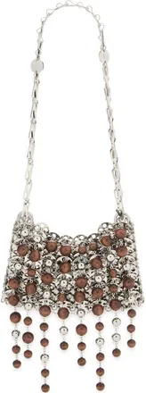 Paco Rabanne 1969 Chain Mail Wooden Bead Shoulder Bag in Wood/silver at Nordstrom