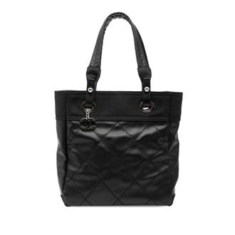 Chanel Tweedehands Kleine Gequilt Gecoate Canvas Paris Biarritz Tote