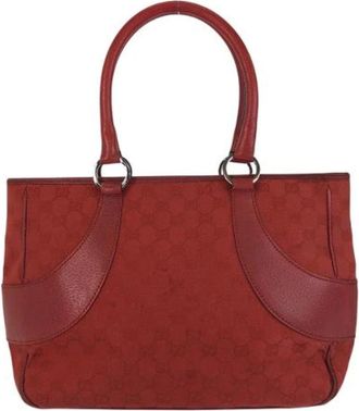 Gucci Pre-owned Tote Bags, female, Red, Size: ONE SIZE Pre-owned Canvas gucci-bags