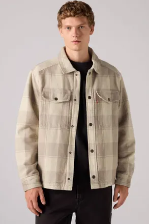Levi's Spruce Overshirt - Men - 2XL - Beige / Adi Plaid Vintage Khaki