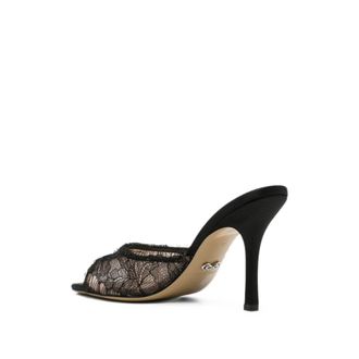 Mach & Mach Lace-Panel Stiletto Heels - Black