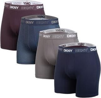 DKNY Pack of Four Boxer Briefs in Naval/plum/charcoal/naval at Nordstrom Rack, Size X-Large