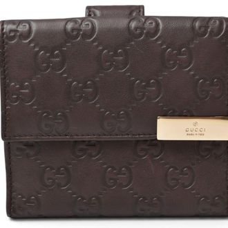 Gucci Dark Brown Leather Wallet (Bi-Fold) (Pre-Owned)