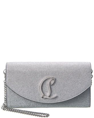 Christian Louboutin Loubi54 Glitter Leather Wallet On Chain