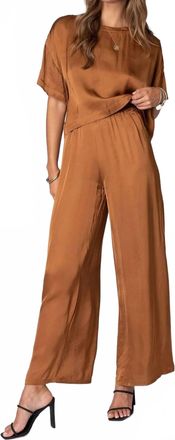 Stillwater Silky Venice Pants In Cognac