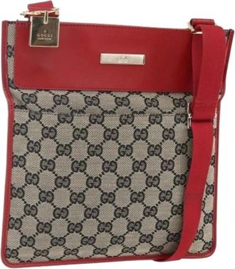 Gucci Pre-owned Cross Body Bags, female, Multicolor, Size: ONE SIZE Pre-owned Vintage GG Canvas Shoulder Bag