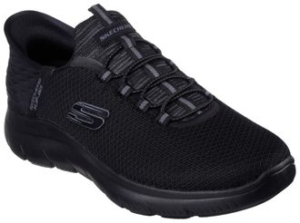 Skechers Slip-On Sneaker SKECHERS SUMMITS-HIGH RANGE, Herren, Gr. 47,5, schwarz, Textil, Schuhe Slip-On Sneaker, Slipper, Freizeitschuh, Halbschuh in veganer V