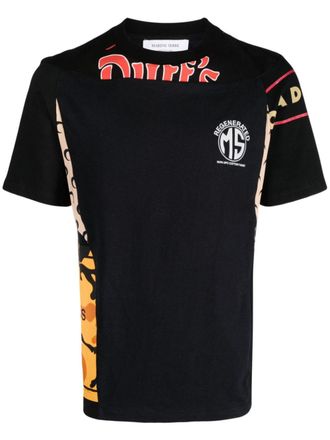 Marine Serre Regenerated T-shirt met patchwork - Zwart
