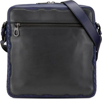 Bottega Veneta Borsa a tracolla in pelle e finiture con design Intrecciato 2012-2024 - Nero