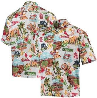 Reyn Spooner Mens Reyn Spooner White St. Louis Cardinals Logo Scenic Button-Up Shirt at Nordstrom, Size Small