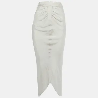 Emporio Armani Grey Silk Asymmetric Skirt