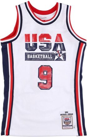 Mitchell & Ness Michael Jordan 1992 Team USA Tank Top - Heren - Fitness - Wit - XS - Polyester - Fitness