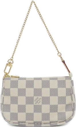 Louis Vuitton Azur White Coated Canvas Pochette (Pre-Owned)