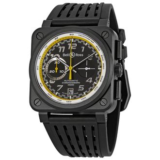 Bell & Ross Pre-owned Bell and Ross BR03-94 Chronograph Automatic Black Dial Mens Watch BR0394-RS20/SRB