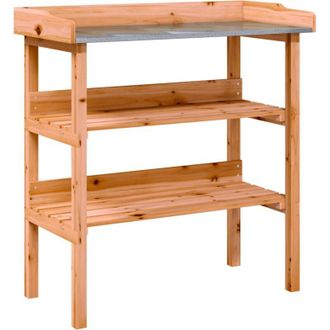 vidaXL Plant Table with Shelves Brown 78x38x82.5 cm Solid Wood Fir Vidaxl