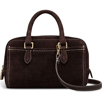 Radley London Portland Way Mini Suede Bowling Bag in Dark Oak at Nordstrom Rack