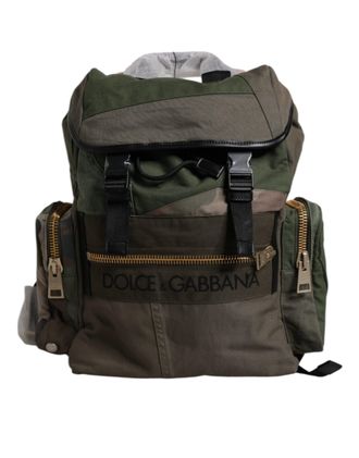 Dolce & Gabbana Militair Groene Patchwork Reisrugzak Tas