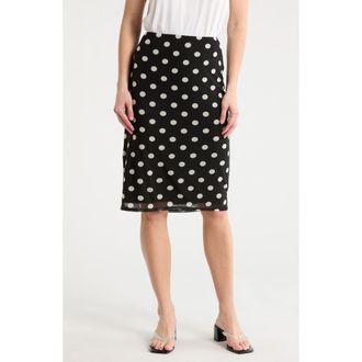 Wayf Polka Dot Midi Skirt in Black Polka Dot at Nordstrom Rack, Size X-Small