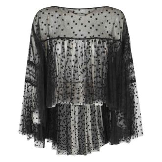 Alberta Ferretti Dames, Blouses & Shirts, Zwart, Maat: S Tulle