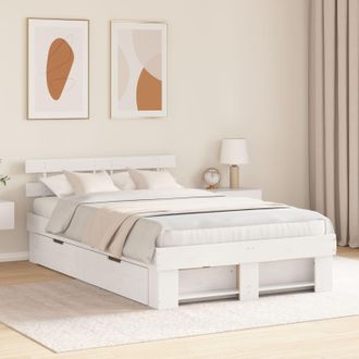 Berkfield Home with Drawer with Headboard with Storage White 120 x 200 cm Wood