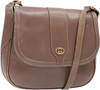 Gucci Pre-owned Leather gucci-bags - Dames - Vintage Schoudertas - Beige - ONE Size - Vintage