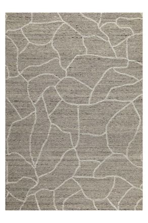 Wecon Home Alfombra beige y topo tejida a mano dise&ntilde;o piedra 240x340