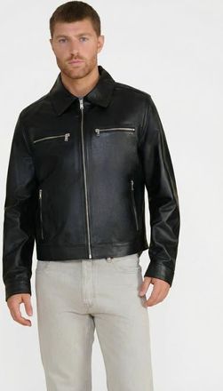 FURNIQ Lennox Nappa Leather Jacket in Black at Nordstrom, Size Xxx-Large Eu