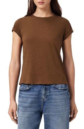 AllSaints Anna Cotton T-Shirt in Cognac Brown at Nordstrom, Size X-Small