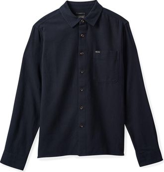 Brixton Hastings Solid Flannel Button-Up Shirt in Black at Nordstrom, Size X-Large